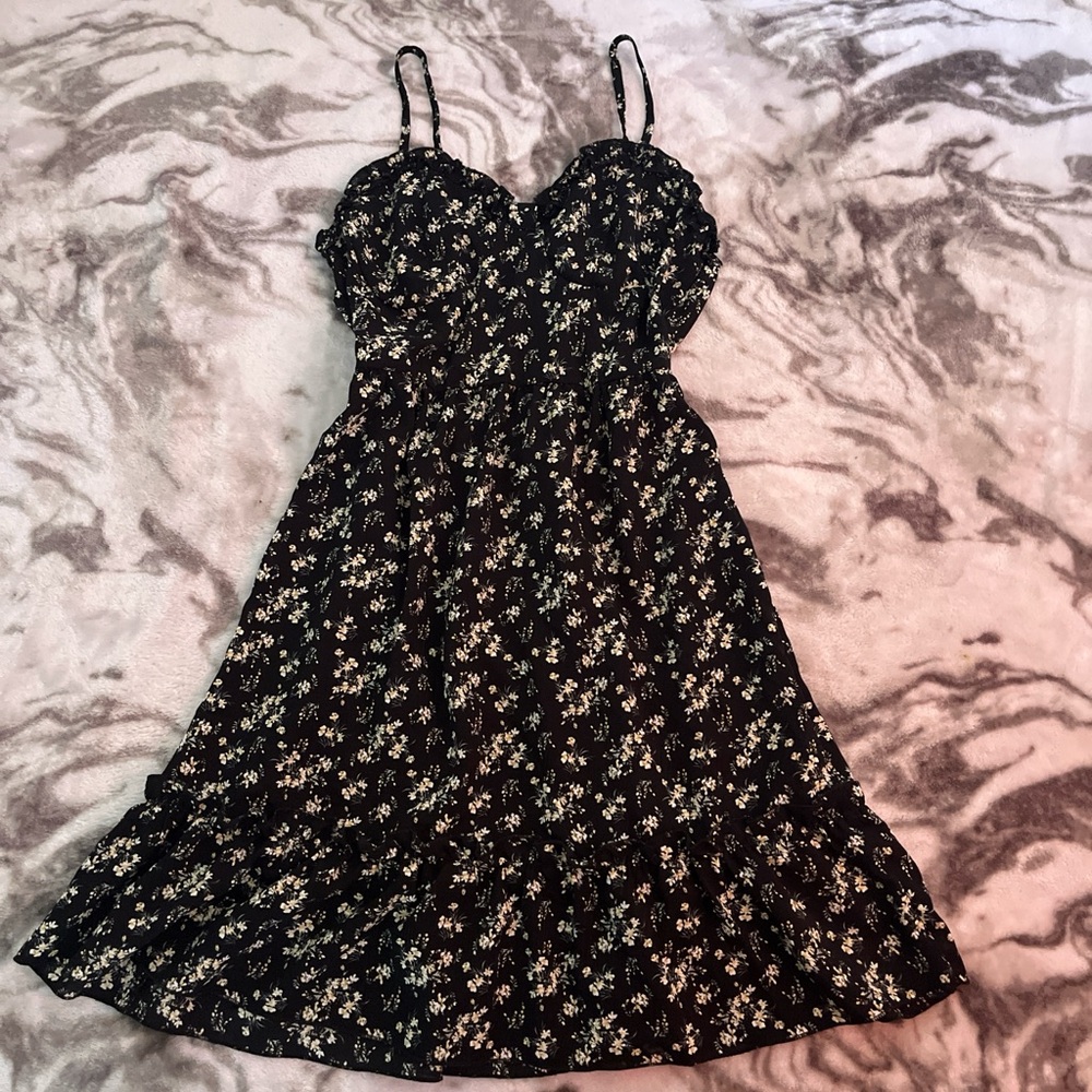 Black Floral Dress Size S